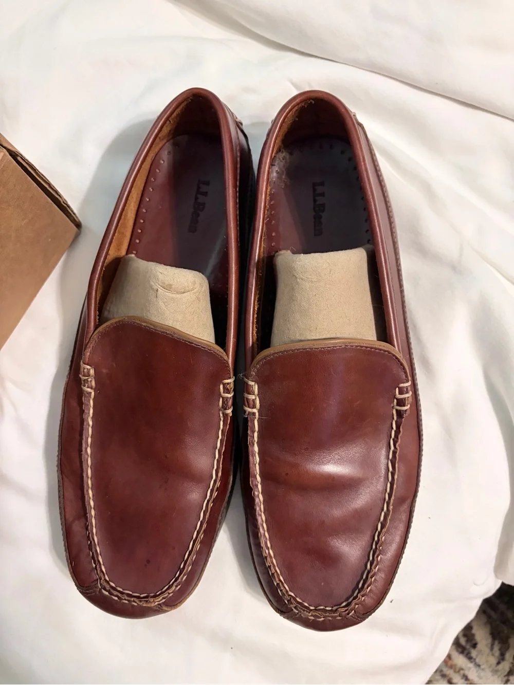 L.L. Bean Men’s Chestnut Brown Leather Slip-On Loafers